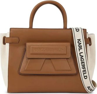 Karl Lagerfeld Borsa a mano con design color-block - Marrone