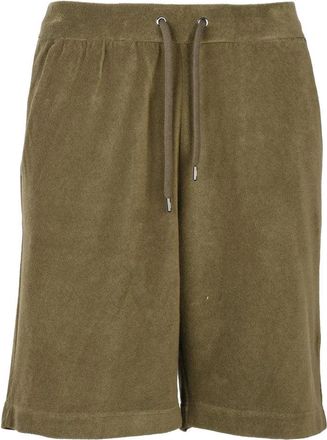 Herno Military Green Terry Cloth Cotton Polyester Shorts