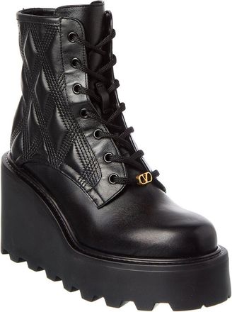 Valentino Vlogo Leather Platform Boot