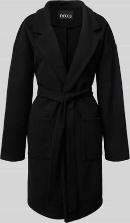 Pieces Regular Fit Mantel mit Taillengürtel Modell JOLENE in BLACK, Größe XL
