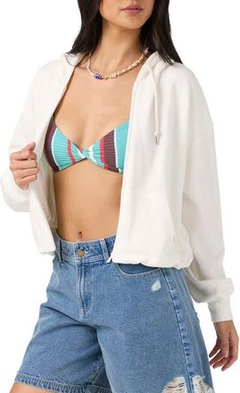 O'Neill Mae Full Zip Bubble Hoodie in White at Nordstrom, Size Xx-Large