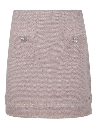 Blugirl embellished tweed skirt - women - Acrylic - M - Pink