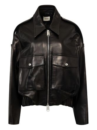Khaite Owey Leather Jacket-Donna