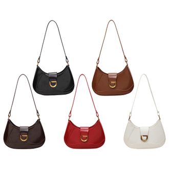 Generic Cymwer Women PU Leather Crescent Crossbody Bags with Zipper for Work Travel (Black)