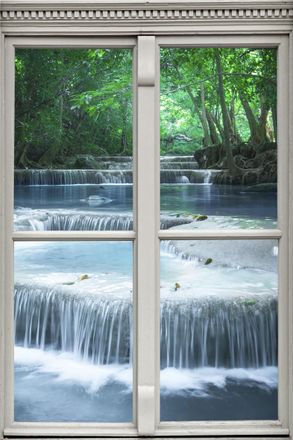 Queence Wandsticker »Bach« Wandsticker, Wandbild, selbstklebend, 3D, Fenster