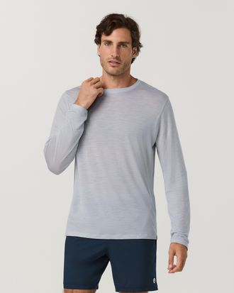 Vuori Clothing Long Sleeve Merino Wool Tee | Silverline | Medium