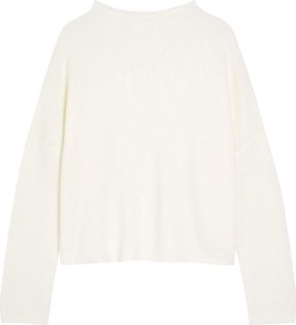 Lisa Yang Sandy Funnel Neck Cashmere Jumper - Cream - 2 (UK 12-14 / M-L)