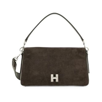 Hogan H-Turn Vouwbare Tas - Dames - Handtassen - Bruin - ONE Size - Su&egrave;de - Tassen