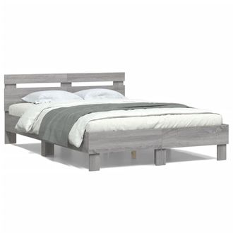 Berkfield Home Bed Frame without Mattress Grey Sonoma 135x190 cm Double