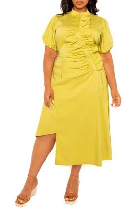 Buxom Couture Asymmetric Ruffle Dress in Pistachio at Nordstrom, Size 1 X