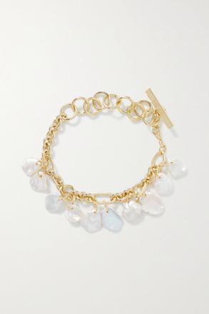 Cult Gaia Devora Gold-tone Faux Pearl Anklet - Oro