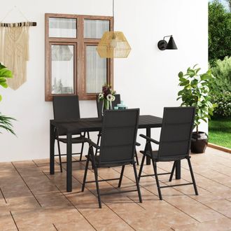 vidaXL Juego De Comedor Para Jard&iacute;n 5 Piezas Negro Vidaxl