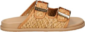 Casadei Birky geweven sandalen met dubbele gesp - Beige