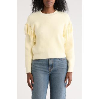 Nicole Miller Fringed Pullover Sweater in Rutabaga at Nordstrom Rack, Size X-Large