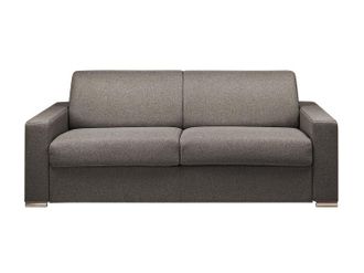 Vente-Unique Sof&aacute; cama de apertura r&aacute;pida 4 plazas de tela CALITO - Antracita - Cama 160 cm - Colch&oacute;n 22 cm