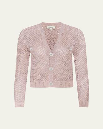 L'agence Blanca Sequined Knit Cardigan