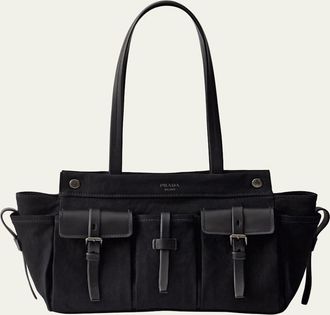 Prada Cotton Canvas Shoulder Bag