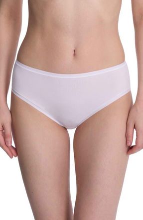 Natori Bliss Bare Cotton Hipster Briefs in White at Nordstrom, Size X-Large