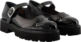 Carel Womens Team Maryjane - Carel Leather Black Calfskin Shoes Flat-Shoes