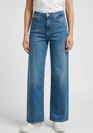 Only High-waist-Jeans ONLY ONLMADISON BLUSH HW WIDE DNM CRO665, Damen, Gr. XL, L&auml;nge 34, light medium blau denim, Denim/Jeans, Obermaterial: 82% Baumwolle,