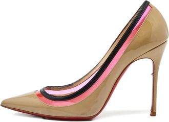 Christian Louboutin 100mm patent leather pumps - Neutrals
