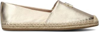 Tommy Hilfiger Schoenen, Dames, Geel, 37 EU, Leer, Gouden Metallic Leren Espadrilles