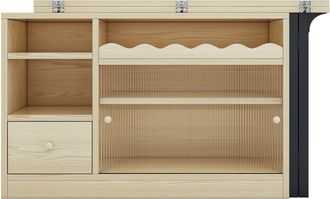 Urban Meuble Aparador de almacenaje con mesa extensible y puertas correderas