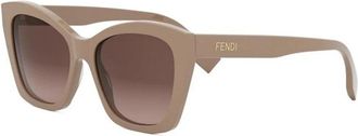 Fendi Authentieke Lettering Bril Premium Kwaliteit - Dames - Zonnebrillen - Bruin - 55 MM - Accessoires