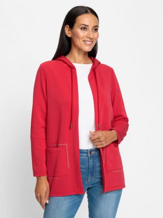 Heine Shirtjacke HEINE Shirtjacke, Damen, Gr. 34, lila (erdbeere), 50% Modal, 44% Polyester, 6% Elasthan, unifarben, V-Ausschnitt, Shirts Shirtjacke