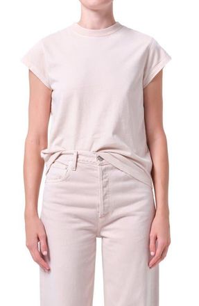 A Gold E Long Line Bryce Cap Sleeve T-Shirt in Foundation Rose at Nordstrom, Size X-Small