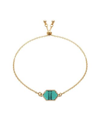 Liv Oliver 18K Plated Turquoise Geometric Bracelet