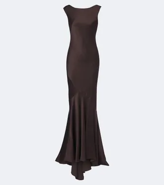 Max Mara Open-back satin maxi dress