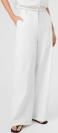 French Connection Wide Leg Twill Pants in Summer White at Nordstrom, Size X-Large