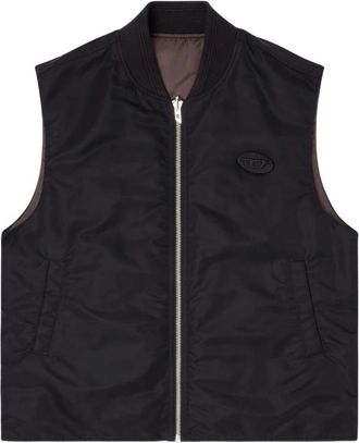 Diesel W Reversible Vest - Heren - Bodywarmers - Zwart - L - Jassen