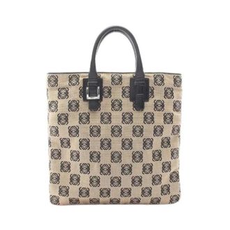 Loewe Pre-owned Anagram Tote Bag - Dames - Vintage Shopper - Beige - ONE Size - Leer - Vintage