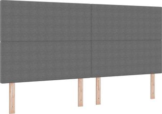 vidaXL LED Headboard with LED Strip Lights Light grey 200 cm Fabric vidaXL