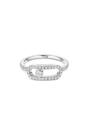 Messika Move Uno Pav&eacute; Diamond Ring in White Gold at Nordstrom, Size 6.75