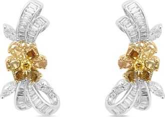 HYT Jewelry 18kt geel- en witgouden oorbellen met diamant - Zilver