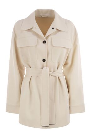 Brunello Cucinelli Brunello Cucinelli Womens Viscose And Wool Safari Jacket - Ivory - Size EU 32 (Womens)