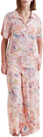 Papinelle Sleepwear Bailey Floral Print Pajamas in Strawberry Cream at Nordstrom, Size X-Small