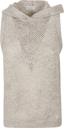 Brunello Cucinelli Jassen - Dames - Tops zonder mouwen - Beige - M - Tops