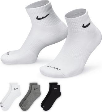 Nike Mens Everyday Plus Cushioned Training Ankle Socks (3 Pairs) in Multicolor | SX6890-965
