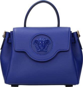 Versace Blue Leather Womens Handbag