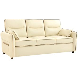 HOMCOM Sof&aacute; 3 plazas 190x83x90 cm beige