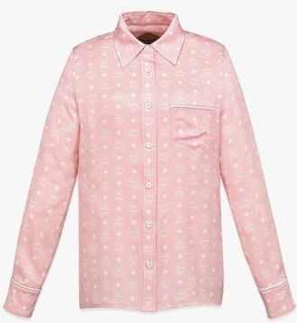 MCM Silk Pajama Shirt in Soft Pink at Nordstrom, Size 42