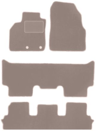 OEM Alfombrillas De Terciopelo Beige Para Renault Grand Scenic Iii 7 Plazas (2009-2015)