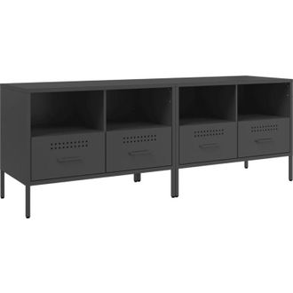 vidaXL Vidaxl - Muebles Para Tv 2 Unidades Acero Negro 68x39x50,5 Cm