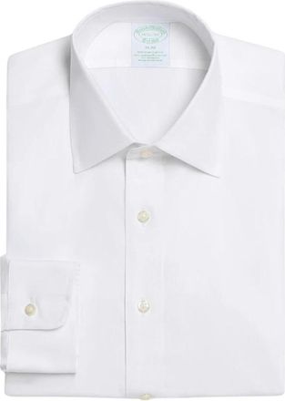 Brooks Brothers Slim Fit Non-Iron Oxford overhemd met Ainsley-kraag - Heren - Zakelijke Overhemden - Wit - XS - Katoen - Overhemden