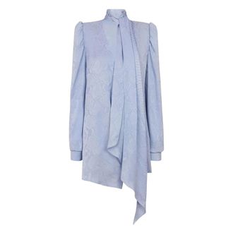 Balmain Minidress in seta con stampa pitonata - - Dresses - Donna - Blu - M