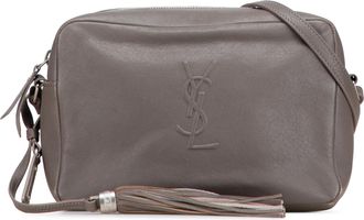 Saint Laurent Pre-owned Womens Small Lambskin Monogram Lou Camera Bag - Grey Leather - One Size